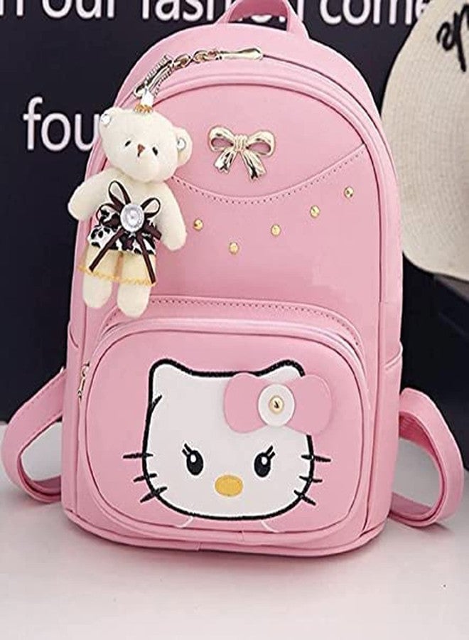 أليس طقم حقيبة ظهر جلدية صغيرة لطيفة من Alice Girls مكون من 3 قطع للنساء (لون وردي) - Image 2